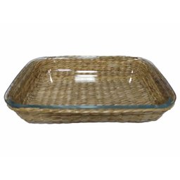 Travessa de Vidro Retangular c/Rattan 2200ml MIMO STYLE - 2