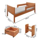 Ver imagem 3 de Conjunto Cama Infantil Luna Plus 2 Baús e Escada + Cômoda Londres 6 Gavetas Nature