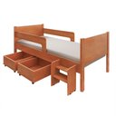 Ver imagem 5 de Conjunto Cama Infantil Luna Plus 2 Baús e Escada + Cômoda Londres 6 Gavetas Nature