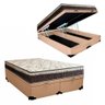 Cama Box Baú Bipartido Casal Corino + Colchão Casal Espuma Extra Firme D33 Elegance Ortopédico 72x13 - 1