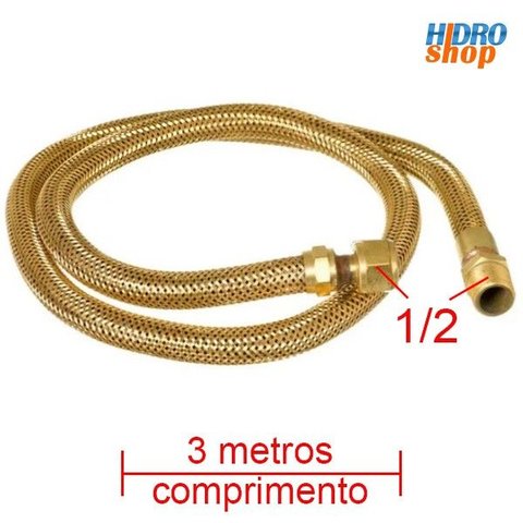 Mangueira Gás Flexível 3 Metros 1/2" - Fg123000