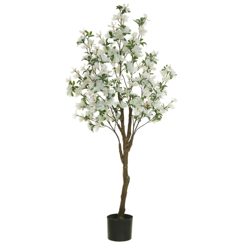 Planta Árvore Artificial Azaleia Pu C/pote X544 Creme 1,4m