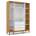 Ver imagem 5 de Quarto de Bebe Unique 4 Portas com Cômoda 6 Gavetas Branco Soft Freijó Eco Wood - Matic