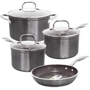 Ver imagem 2 de Jogo de Panelas Antiaderente Ceramic Life 4 Peças Unique com Indução Cinza -brinox