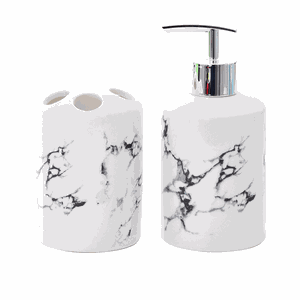 Conjunto Lavabo Banheiro Saboneteira Líquida Porta Escova / Kb-119 Pgb Conjunto 2 Peças Banheiro / K