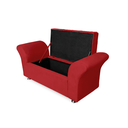 Ver imagem 4 de Cabeceira Geovana e Calçadeira Veneza Baú Solteiro 90cm Suede Vermelho - LM DECOR