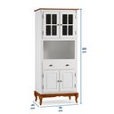 Ver imagem 4 de Cristaleira 4 Portas 3 Prateleiras e 1 Gaveta e Nicho Hannover 60810 Linz Móveis - Branco/imbuia