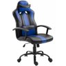 CADEIRA GAMER AZUL GIRATORIA AJUSTE DE ALTURA BASE DE FERRO PINTADO E DUAS ALMOFADAS  - 1