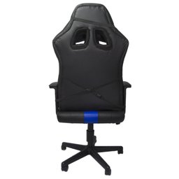 CADEIRA GAMER AZUL GIRATORIA AJUSTE DE ALTURA BASE DE FERRO PINTADO E DUAS ALMOFADAS  - 5