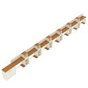 Ver imagem 3 de Conjunto de Escritório Noruega 6 Livreiro 1 Buffet e 7 Mesas 90cm - Via Nossa - Off White e Cedro