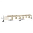 Ver imagem 2 de Conjunto de Escritório Noruega 6 Livreiro 1 Buffet e 7 Mesas 90cm - Via Nossa - Off White e Cedro