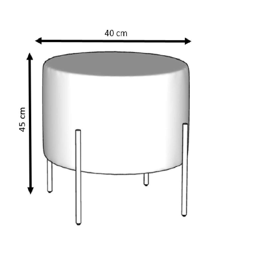 Puff Industrial Redondo Lig Maiart Corino Preto - 3