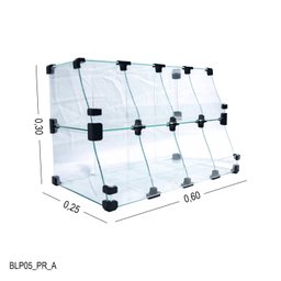 Baleiro Preto de Vidro Piramide - 0,60 X 0,30 X 0,25m - 1