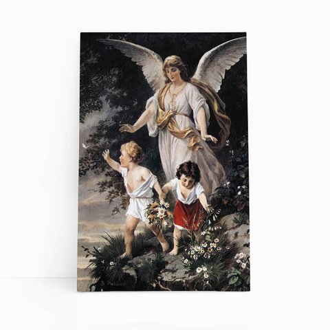 Quadro Anjo da Guarda Arte Religião Natureza Canvas 120x80cm