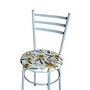 Ver imagem 2 de Conjunto 4 Cadeiras Epoxi Cinza para Cozinha Assento Estampado Cor:floral Orquídea
