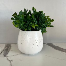 Vaso cachepot sala quarto branco estilo granilite p/ planta - 2