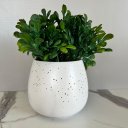 Ver imagem 3 de Vaso cachepot sala quarto branco estilo granilite p/ planta