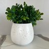 Vaso cachepot sala quarto branco estilo granilite p/ planta - 3