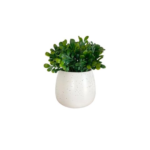 Vaso cachepot sala quarto branco estilo granilite p/ planta