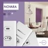 Pulsador para Minuteria Vertical Cromado com Placa 4x2 Branca - Novara Idn - 3