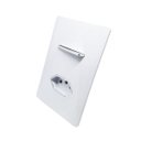Ver imagem 1 de 1 Interruptor Paralelo + Tomada Univ 2P+T 10A Cromados com Placa 4x2 Branca - Novara idn