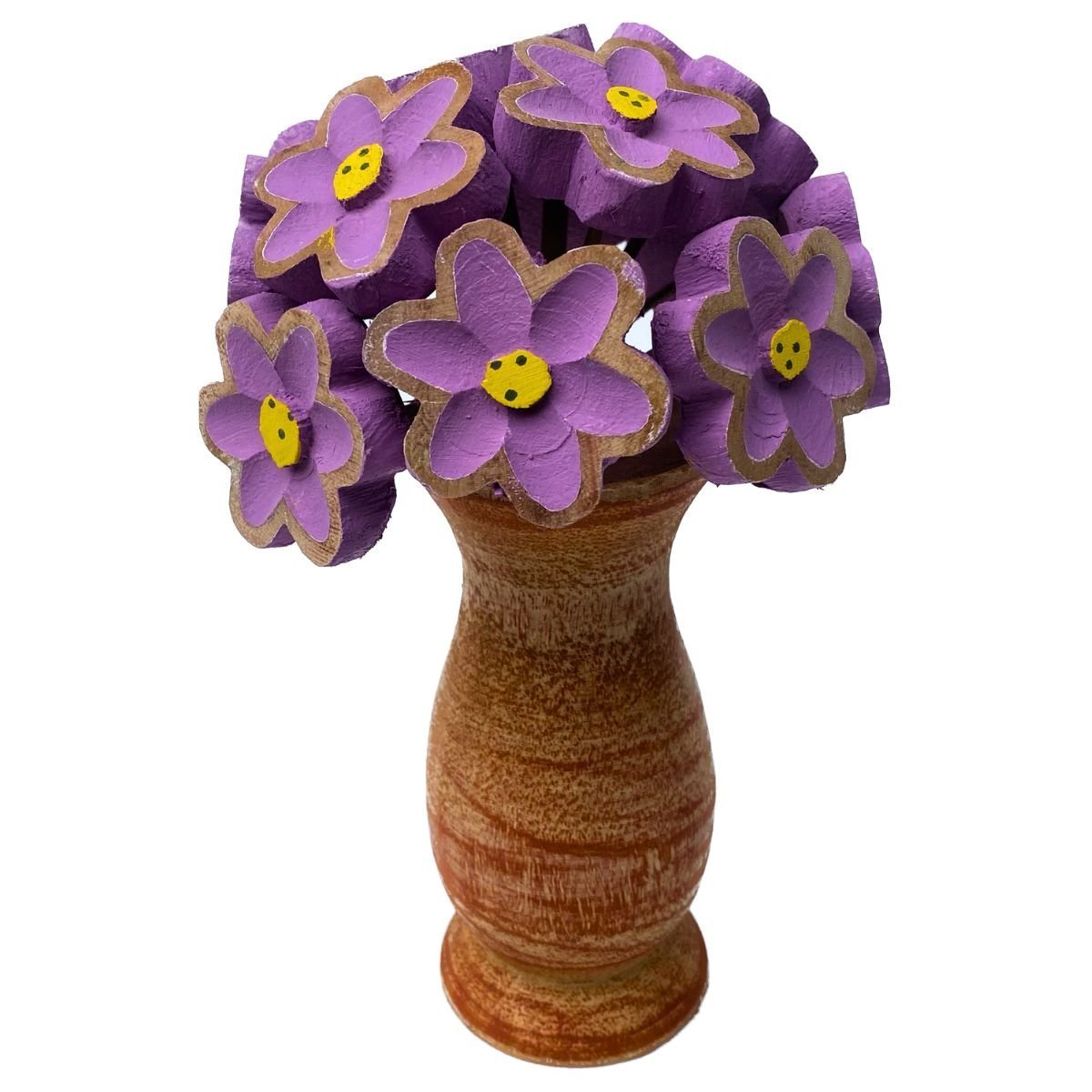 Vaso Buquê de Flores de Madeira:Lilás - 1