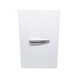 1 Interruptor Paralelo Horizontal Cromado C/Placa 4x2 Branca - Novara idn - 3