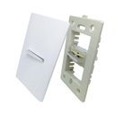 Ver imagem 2 de 1 Interruptor Paralelo Horizontal Cromado C/Placa 4x2 Branca - Novara idn