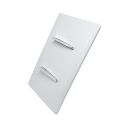 2 Interruptores Simples Horizontais Cromados com Placa 4x2 Branca - Novara idn - 1