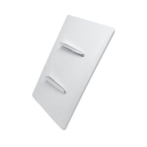 2 Interruptores Simples Horizontais Cromados com Placa 4x2 Branca - Novara idn