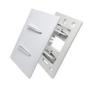 Ver imagem 2 de 2 Interruptores Paralelos Horizontais Cromados com Placa 4x2 Branca - Novara idn