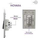 Ver imagem 5 de 2 Interruptores Paralelos Horizontais Cromados com Placa 4x2 Branca - Novara idn