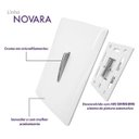 Ver imagem 4 de 2 Interruptores Paralelos Horizontais Cromados com Placa 4x2 Branca - Novara idn