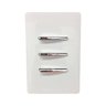 3 Interruptores Simples Horizontais Cromados com Placa 4x2 Branca - Novara idn - 2