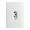 Ver imagem 1 de Tomada Univ 2P+T 20A Vertical Cromada com Placa 4x2 Branca - Novara tdn