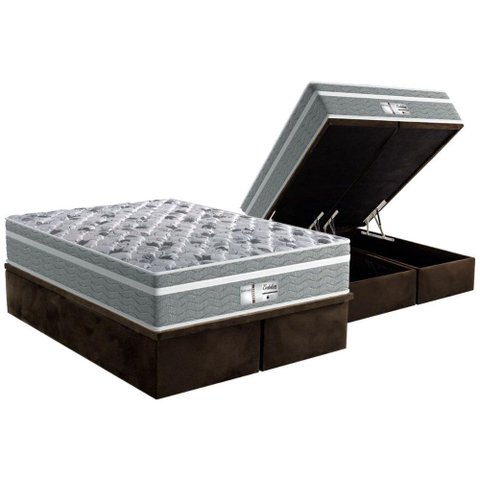 Cama Box Baú Queen: Colchão Molas MasterPocket Ensacadas Probel ProDormir Evolution + Base CRC