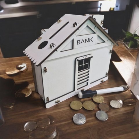 Cofrinho Cofre Cas Banco Dinheiro Woodbox Japones Poupança Branco