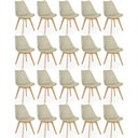 Ver imagem 1 de Conjunto 20 Cadeiras de Jantar Eames Wood Leda Design Estofada - Nude