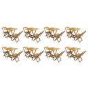 Ver imagem 1 de Kit 8 Jogos De Mesa Dobravel Com 2 Cadeiras De Madeira 70X70 - Mel - Amarelo