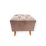 Puff Estofado com Pé Palito Assento Apoio para Os Pés Premium Sala Quarto - 2
