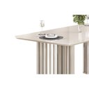 Ver imagem 5 de Mesa de Sala Jantar Luma C/ Tampo Madeirado C/ Vidro Curvo 180x100cm Off White/off White - Dj Mó