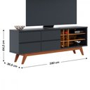 Ver imagem 3 de Rack para Tv Noronha até 70 Polegadas 2 Portas 2 Prateleiras Colibri Móveis