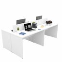 Ver imagem 3 de Estação de Trabalho Mesa Plataforma Escritório 1200x600 4 Lugares Netmobil - Branco