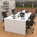 Ver imagem 1 de Estação de Trabalho Mesa Plataforma Escritório 1200x600 4 Lugares Netmobil - Branco