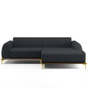 Ver imagem 3 de Sofá 4 Lugares com Chaise Direito Sala de Estar Molino 255cm D02 Linho Chumbo C-465 - Lyam Decor