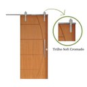 Ver imagem 4 de Porta Correr 6 Trilhos Soft Aparente Puxador Tubo 60cm 82x210cm Belíssima Rodam Abertura Esquerda Marrom