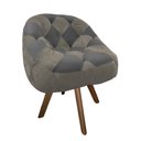 Ver imagem 2 de Poltrona Paloma Escritório Sala Giratória Madeira Suede Cappuccino e Suede Grafite - Dominic Decor