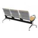 Ver imagem 3 de Cadeira Longarina Cromada 3 Lugares com Estofado Bege