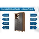 Ver imagem 3 de Cômoda de Quarto Marabá 1.6 C/ 1 Porta 2 Nichos e 6 Gavetas C/ Pés Branco - Santos Andirá