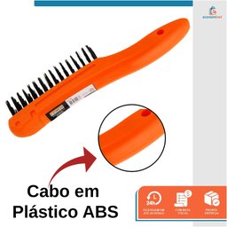 Escova Manual de Aço com Cabo Plástico 4x16 - Starfer - 2